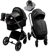 Детская коляска AmaroBaby Genius 3 в 1 с автокреслом Rant Cruise Grey черный