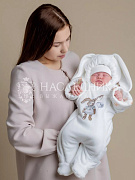 Детский комбинезон НаследникЪ Выжанова велюровый утепленный НВ006 экрю 56