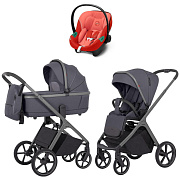 Коляска Carrello Vector CRL-6550 и автокресло Cybex Aton S2 Hibiscus Red 3 в 1 Landscape Grey