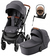 Коляска 4 в 1 Britax Roemer Smile 5Z и автокресло Baby-Safe PRO LUX Warm Caramel + Vario Base 5Z Midnight Grey