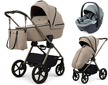 Детская коляска Rant Teo Soft 3 в 1 с автокреслом Aster Zero Olive Cloud