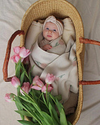 Плед детский Loomknits Flowers Tulip Топленое молоко