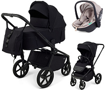 Детская коляска Rant Flex Forma 3 в 1 RA124 с автокреслом Miro Beige Black Черный