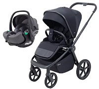Детская прогулочная коляска Rant Flex Color с автокреслом Evomax Grey Midnight Black