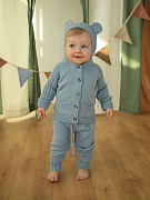 Кофточка с капюшоном и штанишки Little Star Лапша 0011 (ЧЗ-нк) сине-серый 62