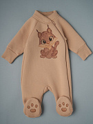Комбинезон Little Star Рысенок из футера с начесом 83045 (ЧЗ-мз) бежевый 74