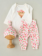 Боди, штанишки, узелок Little Star Тюльпаны 728126 (ЧЗ-мз) крем 62