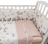 Комплект в детскую кроватку Alis Жирафик 6 предметов розовый