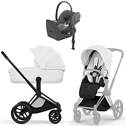 Коляска Cybex Priam V Matt Black Style Cloud T Mirage Grey Plus Base T 4 в 1 Off White
