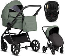 Детская коляска Tutis Leo 3 Plus 3 в 1 с автокреслом Beno Black 15822039 Sage