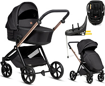 Детская коляска Tutis Mio 3 Plus Black Edition New 4 в 1 с автокреслом Beno Black и базой 1622292 Rose Gold