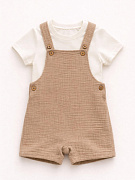 Футболка и песочник Little Star 265005 (ЧЗ-мз) кремовый/мокко 68