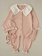 Комбинезон с воротником, чепчик, носочки Little Star Классик 807333 (ЧЗ-нк) пудровый/крем 56