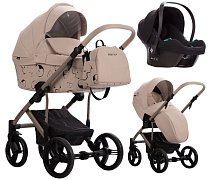 Детская коляска Bebetto Magnum Light SE Pro 3 в 1 с автокреслом Avionaut Cosmo 01 св.бежевая кожа бежевая рама
