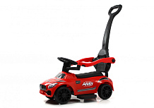 Детский толокар RiverToys F001FF-P с родительской ручкой красный