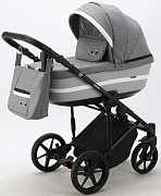 Детская коляска Adamex Rimini 3 в 1 RI72B-TIP СЕР+СВ.СЕР.КОЖА+БЕЛ.ОТДЕЛКА