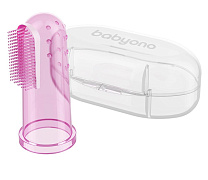Первая зубная щеточка BabyOno в футляре 723 розовый