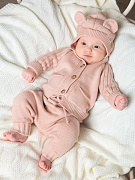 Кофточка с капюшоном и штанишки Little Star Лапша 0011 (ЧЗ-нк) пудровый 62