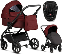 Детская коляска Tutis Leo 3 Plus 3 в 1 с автокреслом Beno Black 1582220 Burgundy