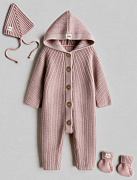 Комплект Mimibaby 3в1 с капюшоном (меринос) пудровый 56