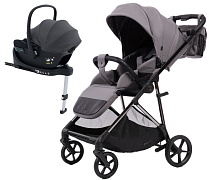 Прогулочная коляска Peppy Amici с автокреслом Jovikids Aria и базой Grey рама Black Chrome