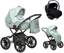 Детская коляска Indigo Porto Classic 14 3 в 1 с автокреслом Avionaut Cosmo Po 05 шалфей кожа+шалфей лен