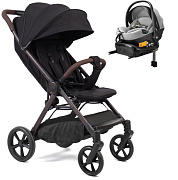 Прогулочная коляска Peppy Vigo с автокреслом Welldon Crown 2 Grey и базой Black черный