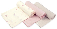Пелёнки муслиновые Buba Kids, 3 шт, 75х75 см BKMUSSW43 Песня Севера/ пудра/ миндаль