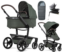 Детская коляска 4 в 1 Joolz Day 5 и автокресло Baby-Safe Core Frost Grey и база Baby-Safe Core без адаптеров + конверт в подарок Forest green