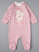 Комбинезон на молнии Little Star Лапочка дочка 0208 (ЧЗ-мз) розовая полоска 74