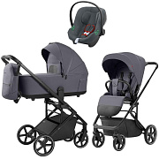 Коляска Carrello Alfa CRL-6522 2025 Cybex Aton B2 i-Size Steel Grey 3 в 1 Fashion Grey