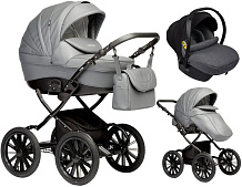 Детская коляска Indigo Special Plus 3 в 1 с автокреслом Avionaut Cosmo Grey Is09 т.серая кожа