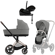 Коляска Cybex Priam IV Rosegold complete Cloud G Magic Black Base G 3 в 1 Mirage Grey