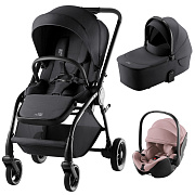 Коляска 3 в 1 Britax Roemer RIO Style и автокресло Baby-Safe PRO Style Dusty Rose Carbon Black