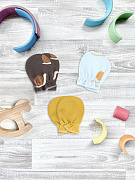 Рукавички-антицарапки Mjolk Новый день, Горчичный желтый, Улитки сет из 3х пар