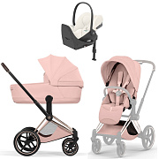 Коляска Cybex Priam V Rosegold Style Cloud T Off White Plus Base T 4 в 1 Peach Pink