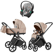 Коляска Carrello Vector 2025 CRL-6551 и автокресло Cybex Aton S2 Lava Grey 3 в 1 Mellow Beige