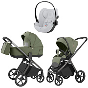 Коляска Carrello Vector 2025 CRL-6551 и автокресло Cybex Cloud G i-Size Fog Grey 3 в 1 Field Green
