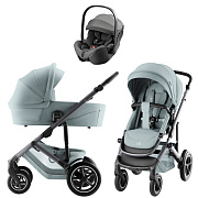 Коляска 3 в 1 Britax Roemer Smile 5Z Style и автокресло Baby-Safe PRO Style Mineral Grey Harbor Blue