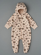 Комбинезон Little Star Лео с капюшоном футер с начесом 30321 (ЧЗ-мз) светло-бежевый 56