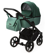 Детская коляска Adamex Nola 3 в 1 N-PS116 (ЗЕЛ + ИЗУМРУД. ПЕРЛ. КОЖА)