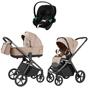 Коляска Carrello Vector 2025 CRL-6551 и автокресло Cybex Aton S2 Moon Black 3 в 1 Mellow Beige