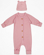 Комбинезон AmaroBaby Fashion с шапочкой розовый 86