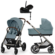 Коляска Cybex Balios S Lux TPE complete Cloud G Magic Black Base G 4 в 1 Stormy Blue с дождевиками