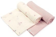 Пелёнки муслиновые Buba Kids, 2 шт, 75х115 см BKMUSSW38 Песня Севера/ пудра