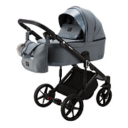 Детская коляска Adamex Marco 2 в 1 GA05 (СЕР-ЗЕЛ ТК.+ СЕР-ЗЕЛ ПЕРЛ КОЖ. ОТДЕЛКА)
