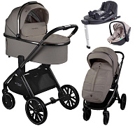 Детская коляска AmaroBaby Motus Premium Ecco 4 в 1 с автокреслом Rant Miro Beige и базой мокко