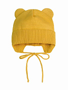 Шапочка вязаная AmaroBaby Pure Love Bear с подкладом ЧЗ желтый 38