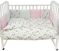 Комплект в детскую кроватку Indigo Лесные зверята подушечки 6 предметов зайки