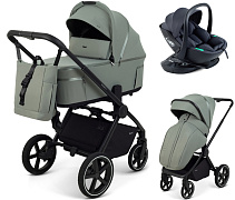 Детская коляска Rant Falcon X 4 в 1 RA126 с автокреслом Miro Dark Grey и базой Olive
